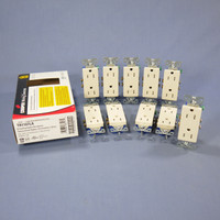 10 Cooper Light Almond TAMPER RESISTANT Decorator Receptacle Outlets NEMA 5-15 15A TR1107LA