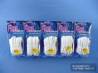5 Leviton White 25' Phone Cords Telephone Lines 6-Wire Modular C2613-25W
