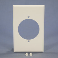 Cooper White 2.15" Receptacle Mid-Size 1-Gang UNBREAKABLE Wallplate 30A 50A Power Outlet Cover PJ724W