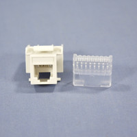 Cooper White Cat3e Snap-In 110 Style 6Wire USOC Modular Phone/Data Jack 5511-3EW