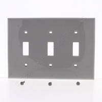 Leviton Unbreakable Gray 3G Toggle Switch Cover Wall Plate Switchplate 80711-GY