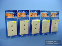 5 Leviton Decora Ivory 6-Wire DUPLEX Phone Jack Wallplates C2647-I