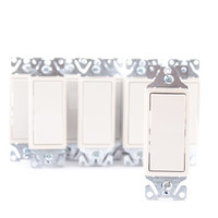 10 Cooper Light Almond Decorator Rocker Wall Light Switches 15A Single Pole 120/277V 7501LA
