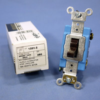 Leviton Brown INDUSTRIAL Grade Single Pole Quiet Toggle Wall Light Switch Control 15A 120/277VAC 1201-2
