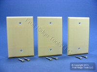 3 Leviton Ivory 1-Gang Blank MIDWAY Box Mount Wallplate Plastic Covers 80514-I