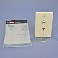 Cooper Lt Almond 4Wire Telephone Phone Jack Coaxial Cable Standard Wallplate 3535-4LA
