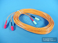 15M Leviton Fiber Optic Patch Cable Cord ST SC 62.5 Micron Duplex Multimode CTD62-15M