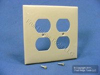 Leviton Ivory LARGE UNBREAKABLE Receptacle Wallplate 2-Gang Duplex Outlet Cover PJ82-I