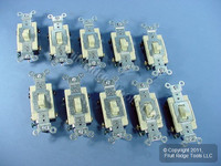 10 Leviton Ivory 4-Way COMMERCIAL Toggle Wall Light Switches 15A CS420-2I
