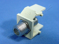 Leviton Ivory Quickport Snap-In Female F-Type Coaxial Cable Jack 75-Ohm 41084-FIF