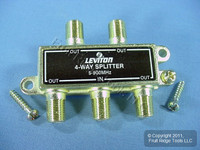 Leviton 900 MHz Leviton GOLD Plated 4-Way Video Distribution Splitter C5004