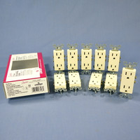 10 Leviton Almond Decora Receptacle Duplex Wall Outlet NEMA 5-15R 15A 125V 5325-AMP