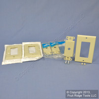 3 Leviton Ivory Decora 1-Gang Rotary Dimmer Switch Cable  Covers Wall Plates Residential Grade Thermoset Plastic 80400-I