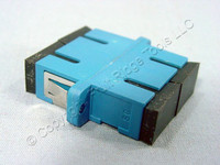 New Leviton Blue SC Duplex Fiber Optic Adapter Jack Zirconia Sleeve 49884-SAD