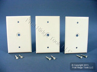 3 Leviton White MIDWAY 1-Gang Phone Radio Cable Wallplates .312" Opening 80513-W