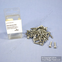 50 Leviton Stainless EXTRA LONG 7/8" Wallplate PHILLIPS 6-32 Screws 84440-PRT