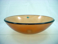 Decolav Frosted Amber Glass Vessel Sink Bathroom Vanity Bowl 1000T-AM
