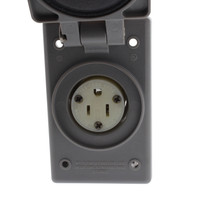 Leviton INDUSTRIAL NEMA 5-15R 5-15 Flanged Outlet Weather Resistant Cover 15A 125V 5279-FWP