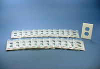 25 Cooper Light Almond Mid-Size 1-Gang Unbreakable Receptacle Nylon Wallplate Outlet Covers PJ8LA