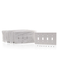 10 Leviton White MIDWAY 4-Gang Toggle Switch Cover Plastic Wallplates 80512-W