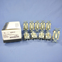 10 Leviton Ivory 4-WAY COMMERCIAL Grade Smooth Toggle Wall Light Switches 15A 120/277V AC 54504-2I