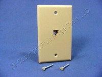 New Leviton Ivory Flush Mount 4-Wire Telephone Jack Wallplate Type 625B4 40249-I