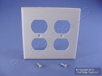Leviton Light Almond 2-Gang Receptacle Wallplate Unbreakable Duplex Outlet Cover 80716-T