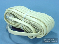 Leviton Ivory 15' Phone Extension Cord Line 6-Wire RJ11 RJ14 RJ25 C2613-15W