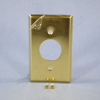 Mulberry Polished Solid BRASS Single 1.406" Receptacle Wallplate Outlet 1-Gang Cover 64091