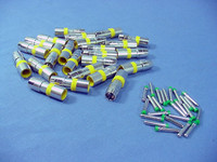 25 Yellow Leviton Compression RCA Connectors RG6 Coaxial Cable Universal 40985-CRY