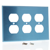 Leviton Non-Magnetic Stainless Steel MIDWAY 3-Gang Receptacle Wallplate Outlet Cover SSJ83-40