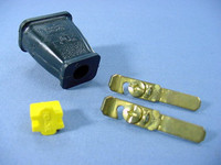 Cooper Black Straight Blade Male Plug w/Cord Clip 15A 125V Non-Polarized Non-Grounding NEMA 1-15 1-15P SA840