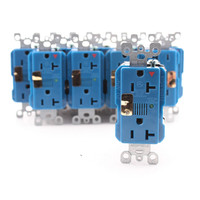 10 Leviton LED ALARM ISOLATED GROUND BLUE Surge Receptacles Duplex Outlet 20A 7380-IGB