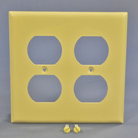 Cooper Ivory 2-Gang Receptacle Wallplate Unbreakable Duplex Outlet Cover 5150V