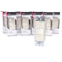 10 Cooper Almond Combination Decorator Triple Rocker Switch Controls 3283A-SP-L
