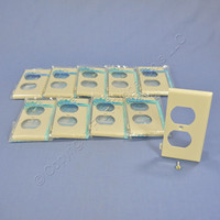 10 Leviton Ivory UNBREAKABLE Sectional End Receptacle Wallplates Duplex Outlet Covers PSE8-I