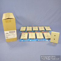 10 Leviton Ivory DUPLEX Phone Jack Wallplates 6-Wire Telephone C2676-I