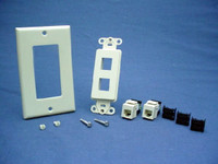 Leviton Ivory Quickport 6-Wire Phone Voice Jacks Modular Telephone 41666-I