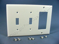 Cooper White Standard 3G Switch Cover Decorator GFCI GFI Thermoset Wallplate 2173W