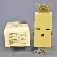 Leviton Ivory Decora COMMERCIAL Receptacle Single Outlet 250V 15A 16641-I Boxed