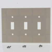 Leviton Light Almond MIDWAY 3-Gang Toggle Cover Wallplate Switchplate 80511-T