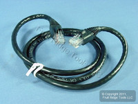 Leviton Black Cat 6+ 3 Ft Ethernet LAN Patch Cord Network Cable Booted Cat6+ AG600-3E