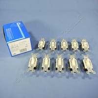 10 Leviton Almond 3-Way Toggle Wall Light Switches Quickwire 15A 120V 1453-R2A