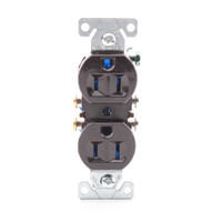 Cooper Wiring Brown Residential Duplex Outlet Receptacle NEMA 5-15 15A Bulk 270B
