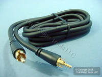 New Leviton Black 6' AV Audio Video Cable GOLD Plated 75-ohm RCA Plugs C5852-6GO
