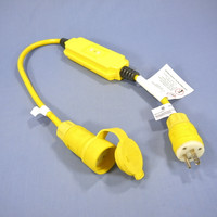 New Leviton Industrial Reset GFCI 3' Extension Cord Set NEMA 5-15 15A 120V 69591