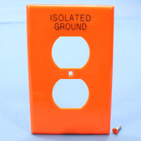 Orange Leviton LARGE "ISOLATED GROUND" Unbreakable Receptacle Wallplate Nylon Outlet Cover PJ8-IG