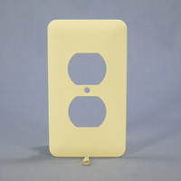 Mulberry Princess Ivory Wrinkle 1-Gang Painted Metal Receptacle Wallplate Duplex Outlet Cover 79101