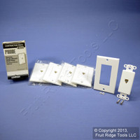 5 Leviton White Decora Phone Jack Wall Plate Telephone Covers C2449-W