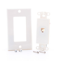 5 Leviton White Decora Phone Jack Wall Plate Telephone Covers C2449-W